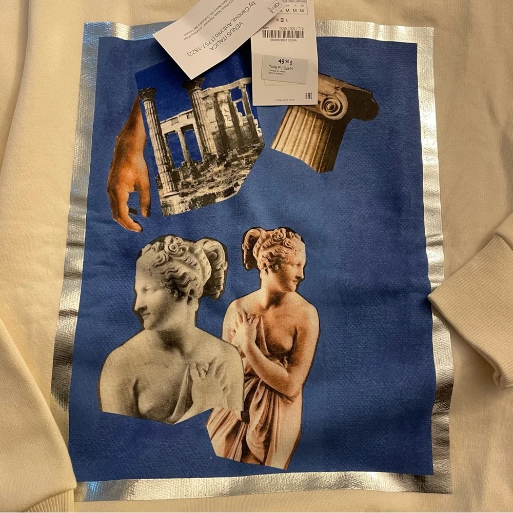 NWT Zara Venus Italica Sweatshirt.  Size M - Picture 3 of 8